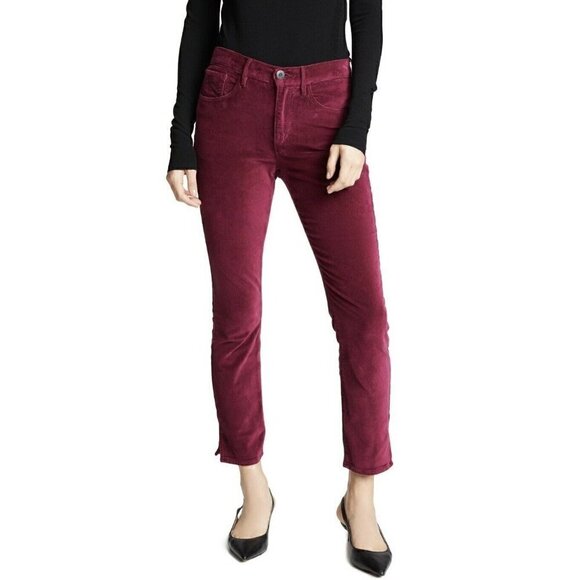 3x1 W3 Velvet Merlot Higher Ground Slim Pants 24 - Picture 6 of 11